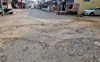 Sans material, civic body’s road repair work hit again