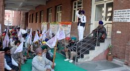 Farmers block entrance to DC office in Amritsar
