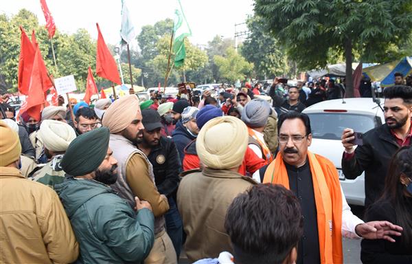 BJP Kartarpur candidate Surinder Mahey faces massive protest by farmers