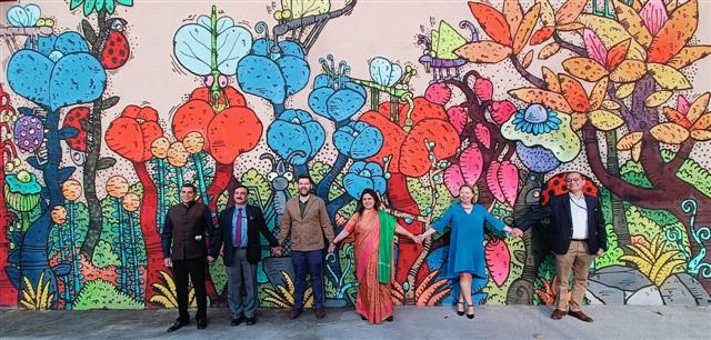 Paris' gift to Delhi: A 'French garden' grows on a city metro wall