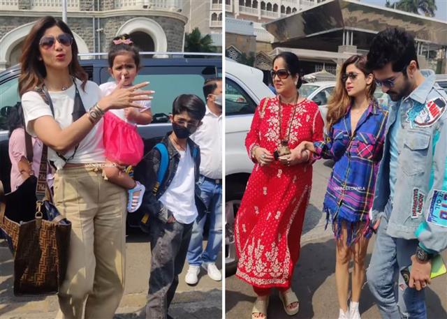 Sisters Shilpa Shetty, Shamita Shetty along with their mom Sunanda travel to Alibaug amid court summon; Raqesh Bapat accompanies girlfriend