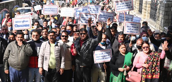 Not paid arrears, Himachal contractors boycott civil works, go on strike