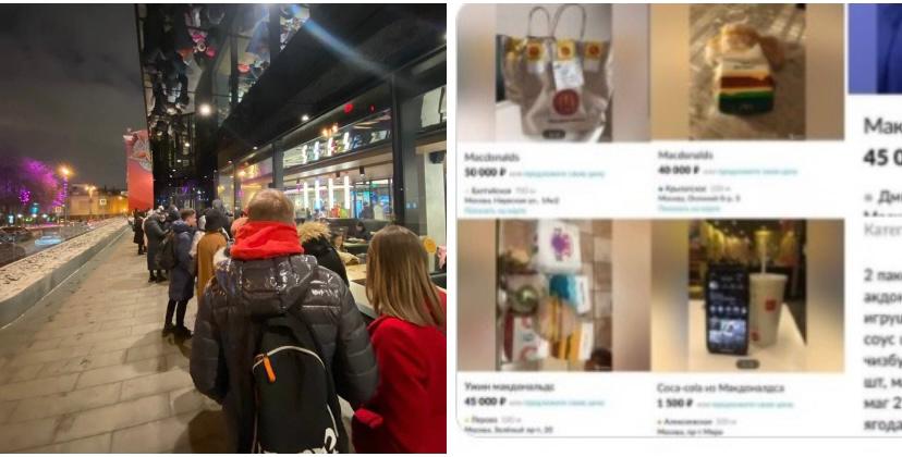 After McDonald’s closure announcement in Russia, people scramble to grab one last bite, as burgers sell for over Rs 26,000