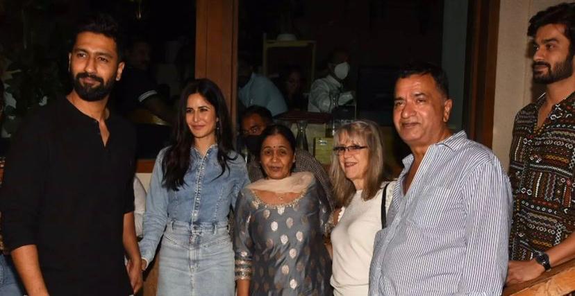 Vicky Kaushal protect wife Katrina Kaif as their families bond for dinner date; watch video
