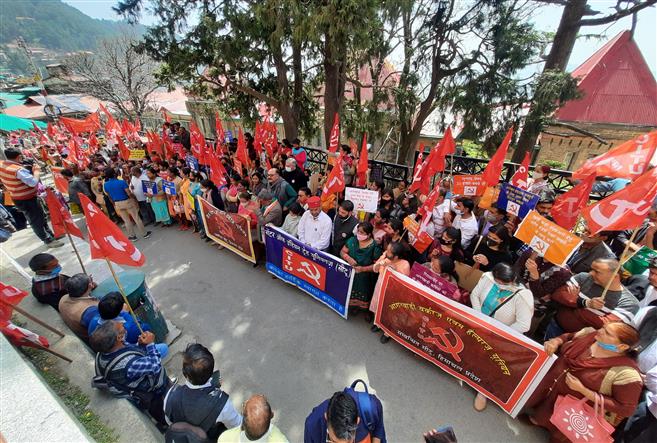 Himachal Pradesh trade unions protest labour codes