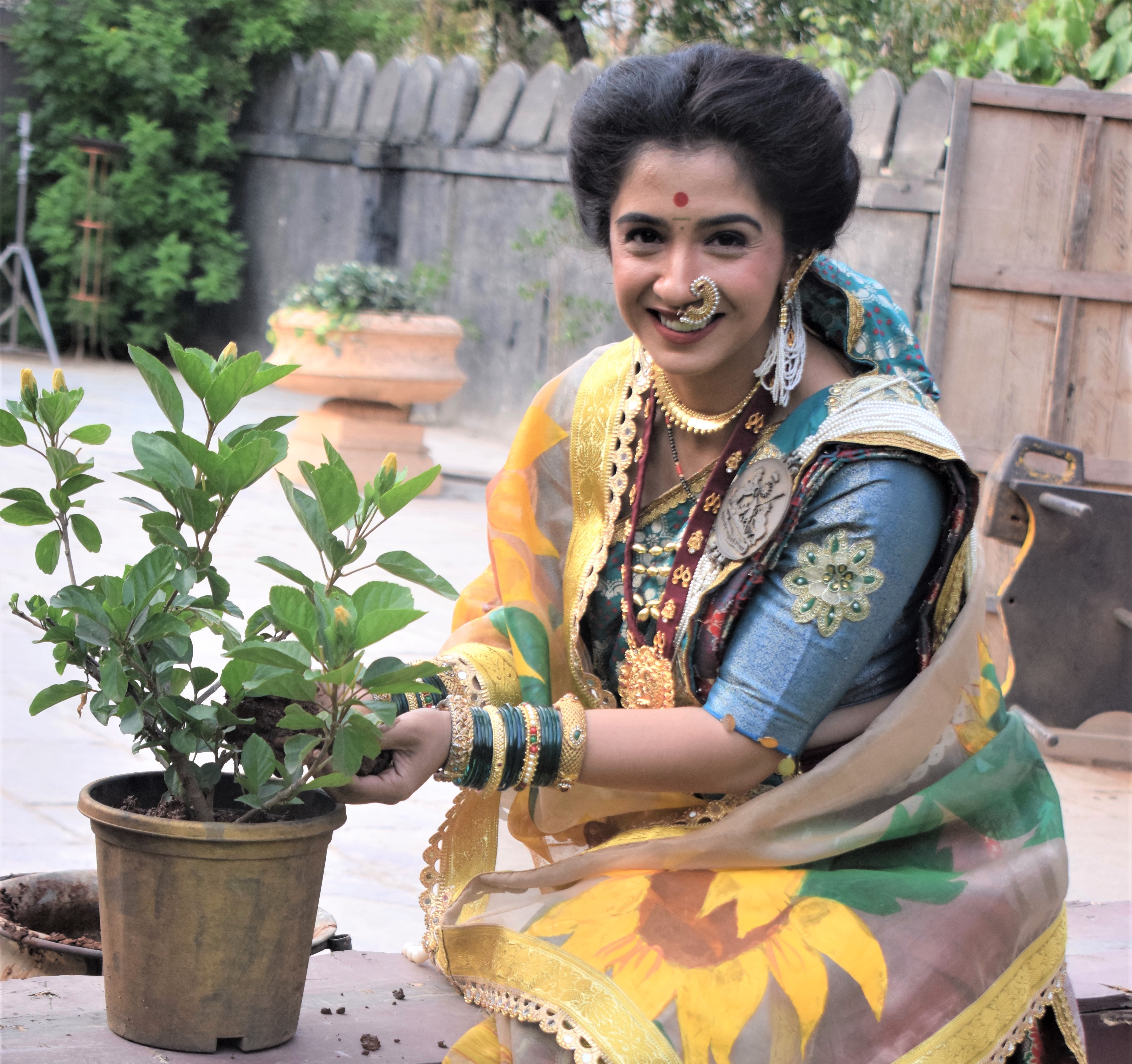 Cast and crew of Punyashlok Ahilyabai planted saplings on Earth Day