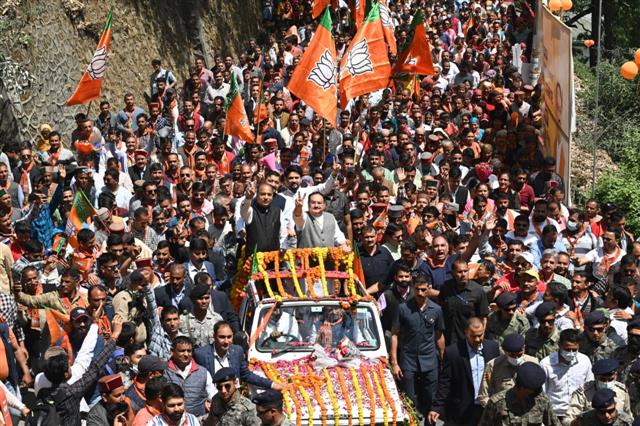 BJP president JP Nadda kicks off party's campaign for year-end Himachal assembly poll with Shimla roadshow