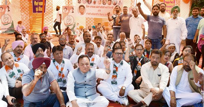 Senior Cong leaders take part in protest against inflation