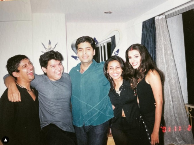 In Farah Khan’s throwback image, Aishwarya Rai Bachchan, Rani Mukerji, Farhan Akhtar, Karan Johar and Sajid Khan are in party mode