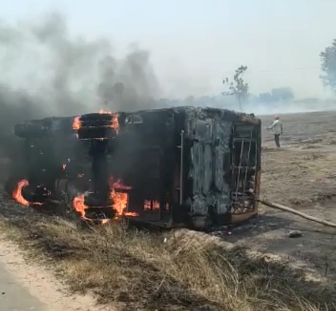 2 students injured as school bus carrying 32 catches fire in Batala; minister orders probe