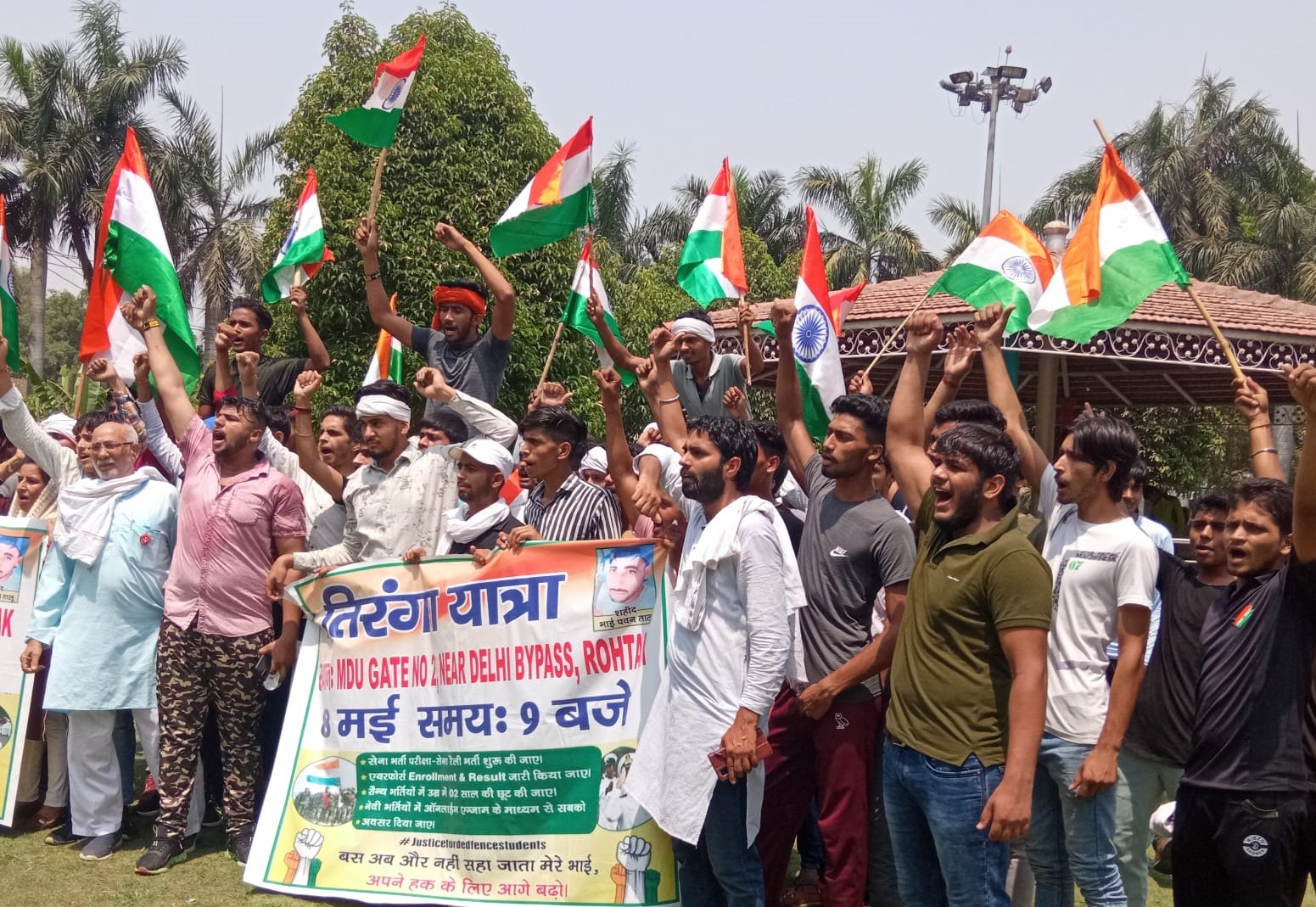 Unemployed youths hold 'Tiranga March' in Rohtak