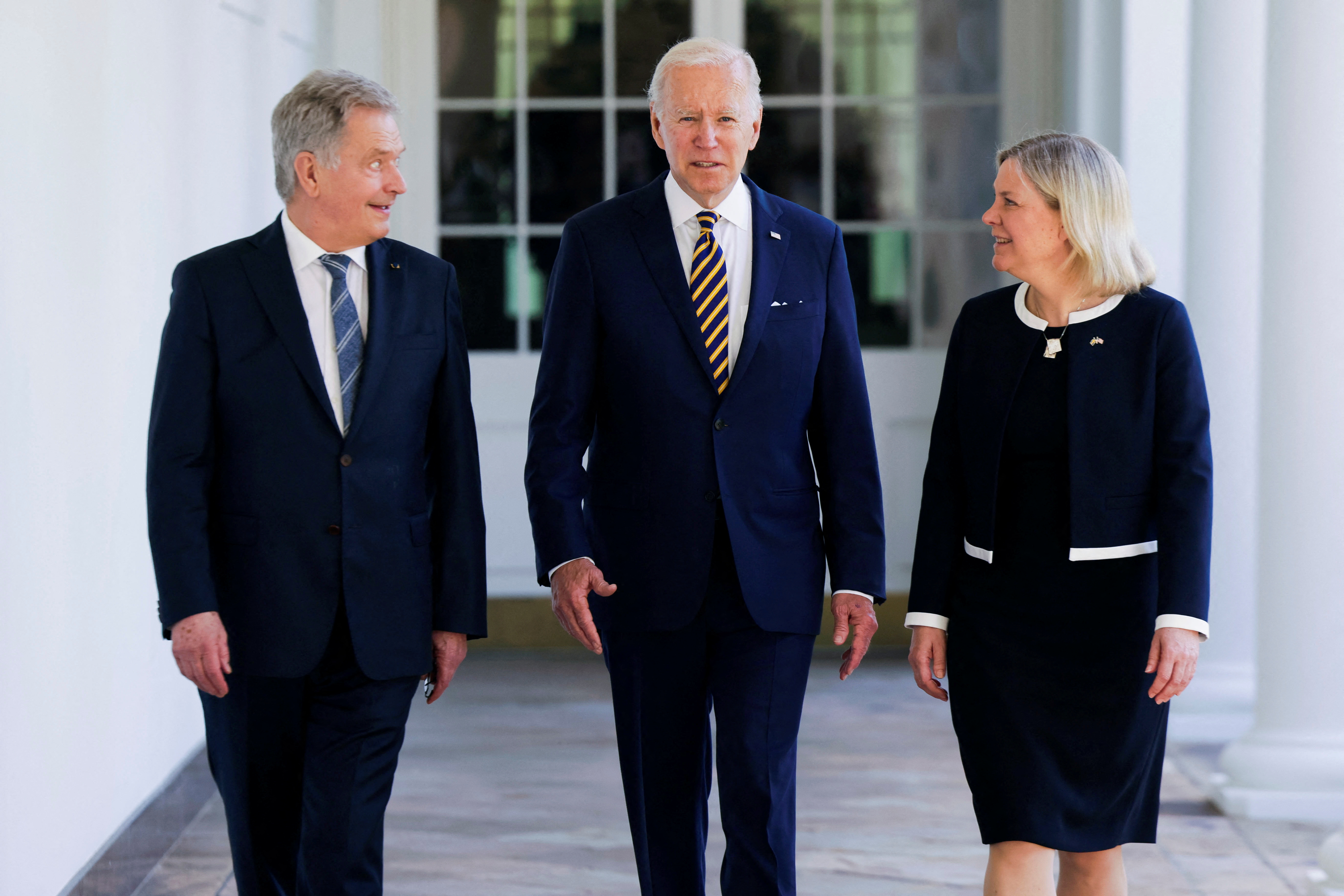 Biden meets leaders of Finland, Sweden on NATO expansion