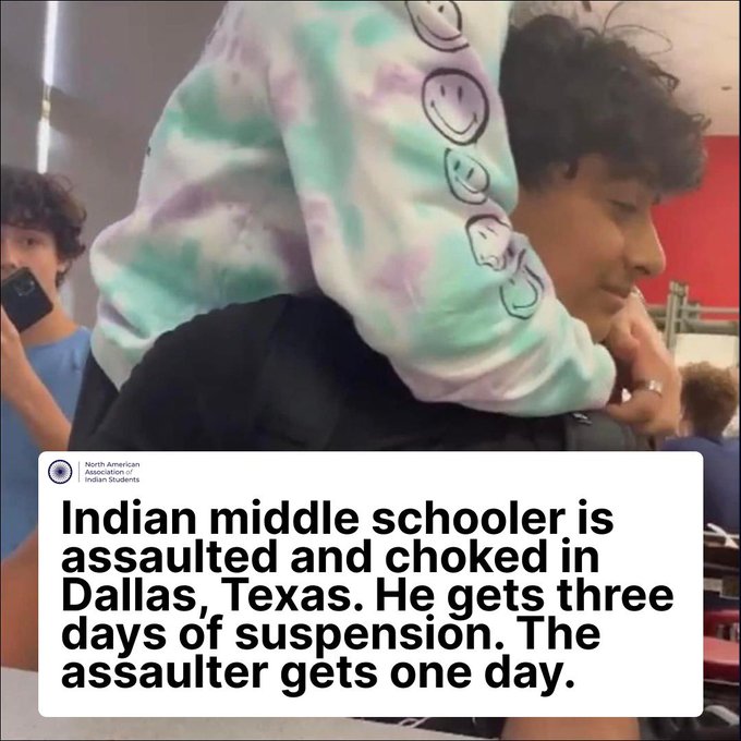 Indian boy bullied in US school suspended for 3 days, while the 'white' bully gets away with one day; Indians back home not happy