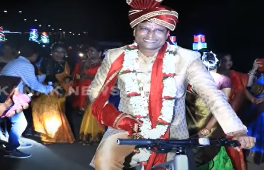 Man rides cycle to his wedding venue as mark of protest against high fuel price