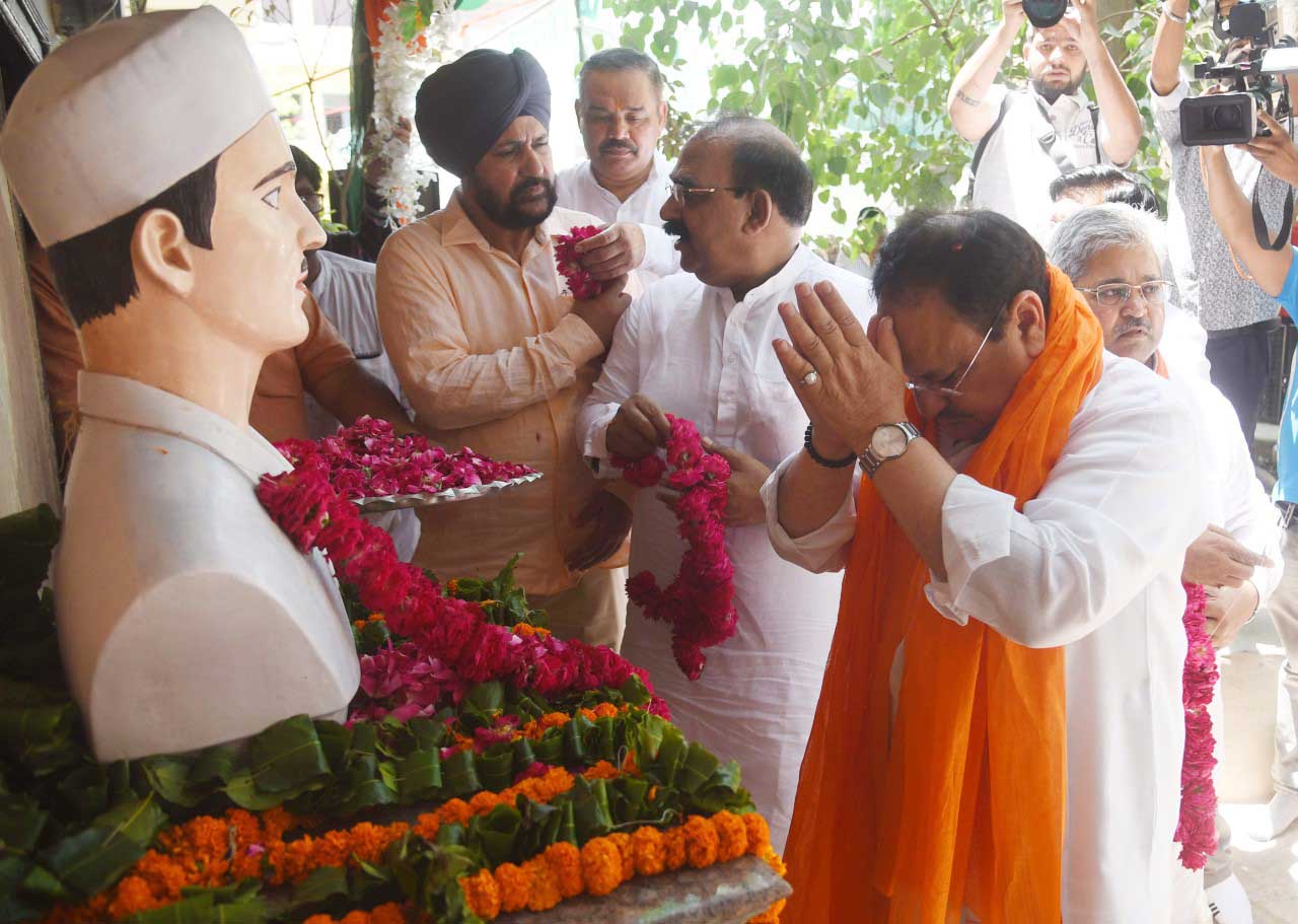 JP Nadda pays homage to Shaheed Sukhdev Thapar at his birthplace in Ludhiana