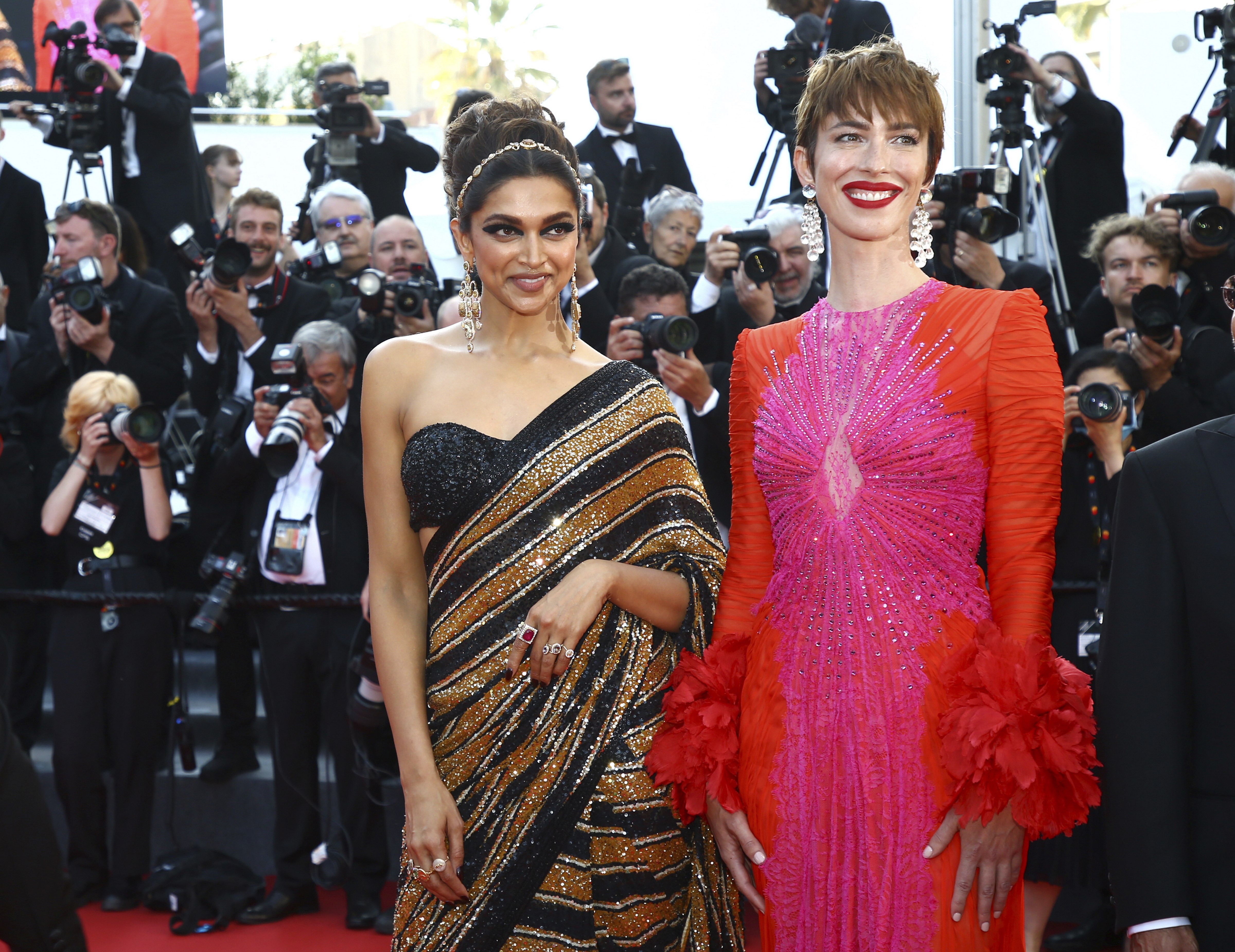 Deepika Padukone walks Cannes Film Fest red carpet in Sabyasachi sari