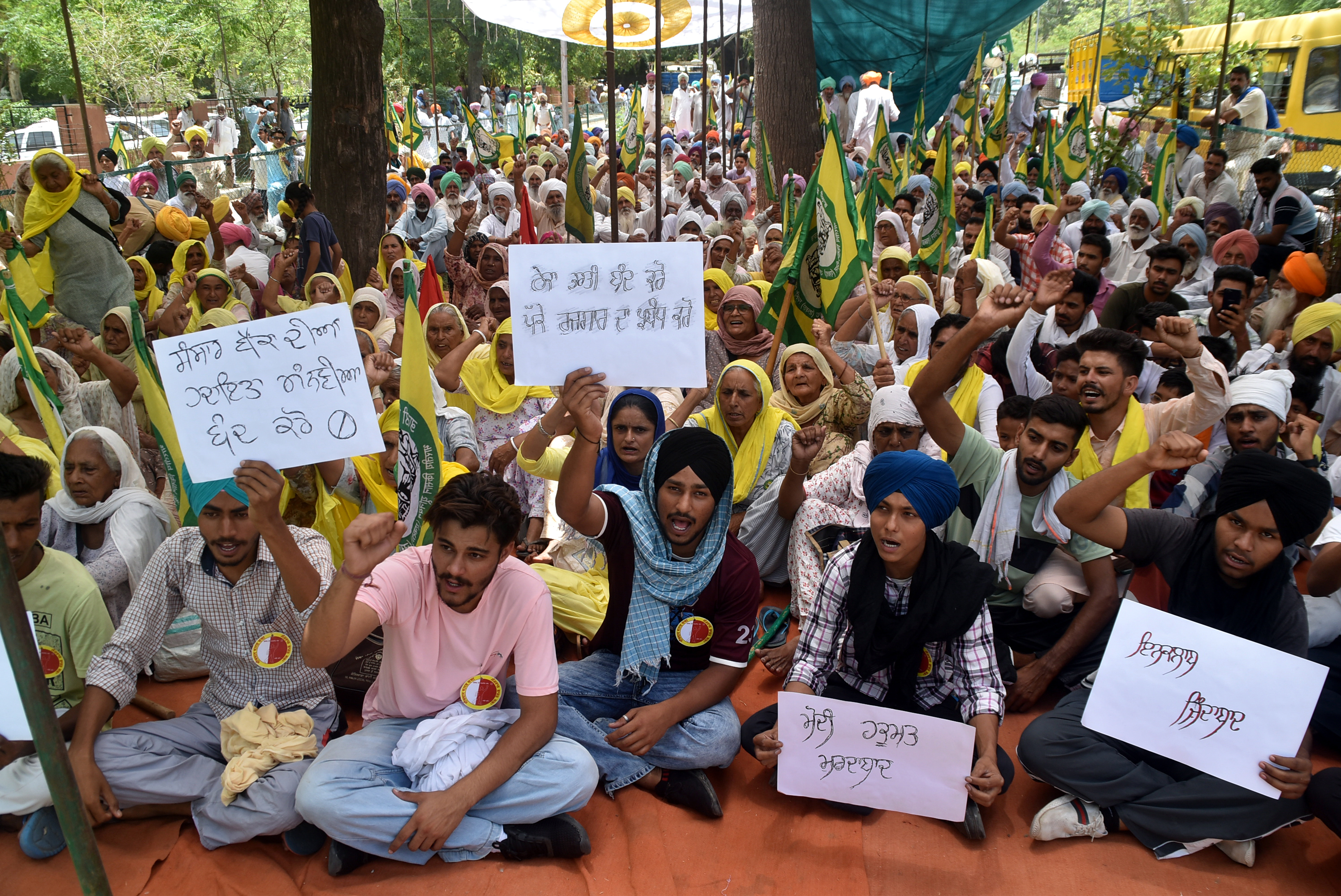 Punjab farm unions protest Agnipath scheme