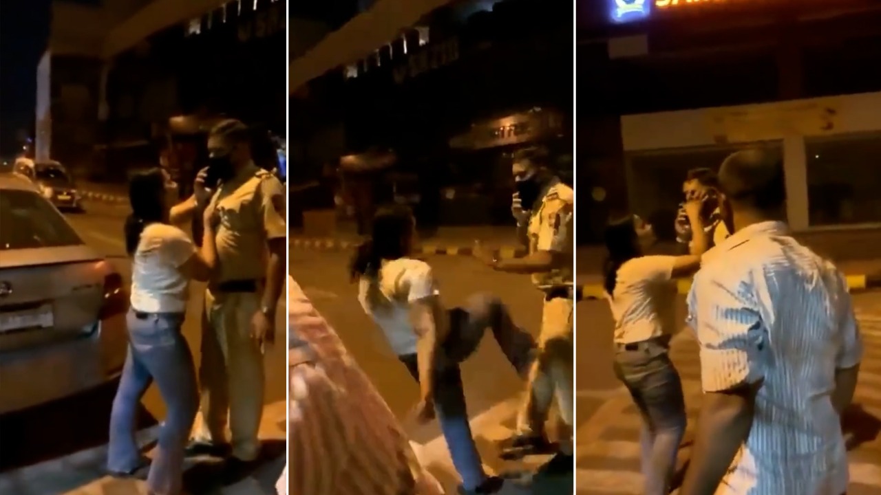 Watch Drunk Girl Kicks Police Officer Grabs His Collar Neitizens Slam Her Audacity The 