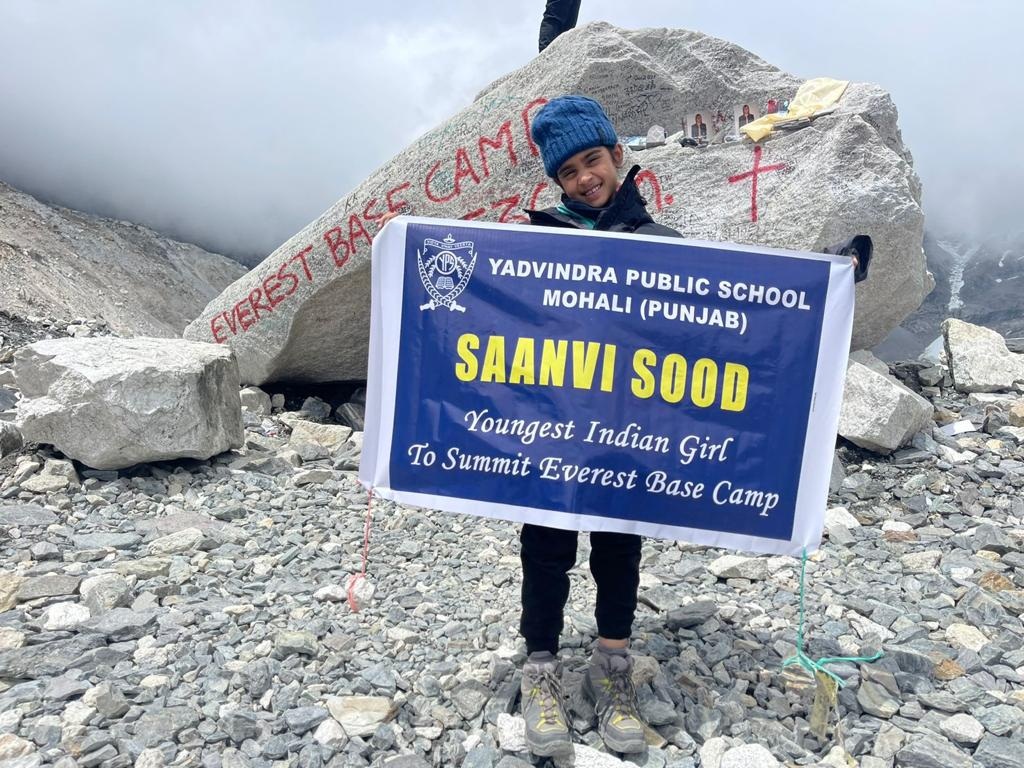 Saanvi of Class II scales Everest base camp