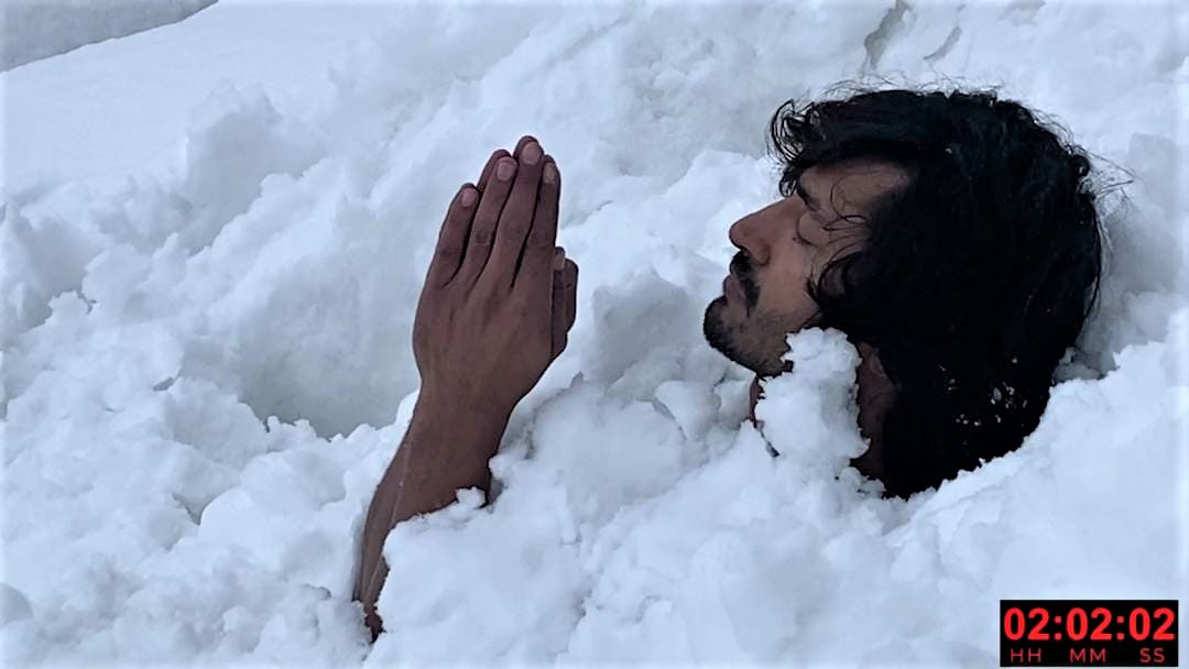 In a recent video, actor Vidyut Jammwal is seen covered in six-foot deep snow somehwere in the Himalayas and the Indian Kalaripayattu expert looks unfazed.