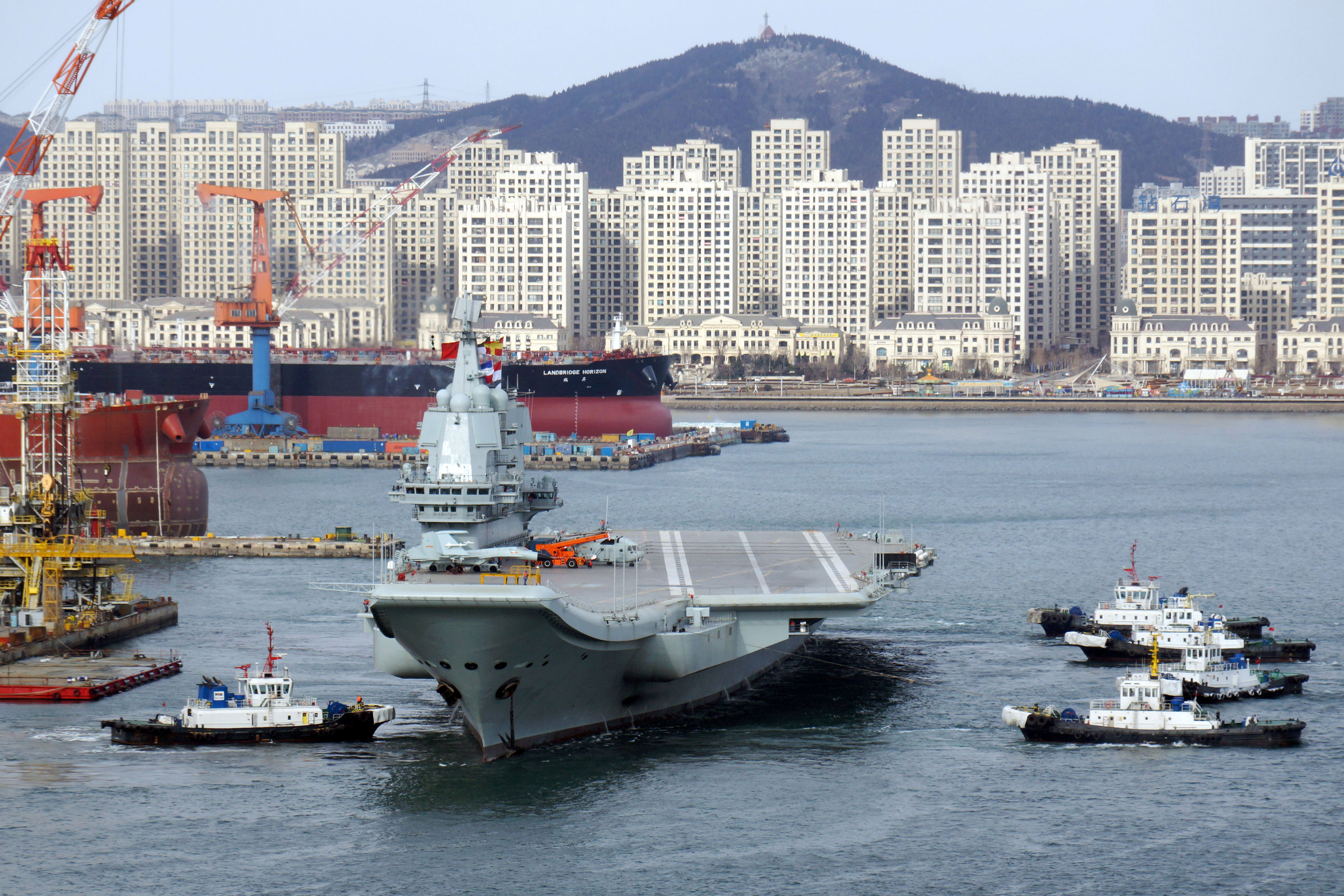 China moves a step closer to launching its biggest carrier