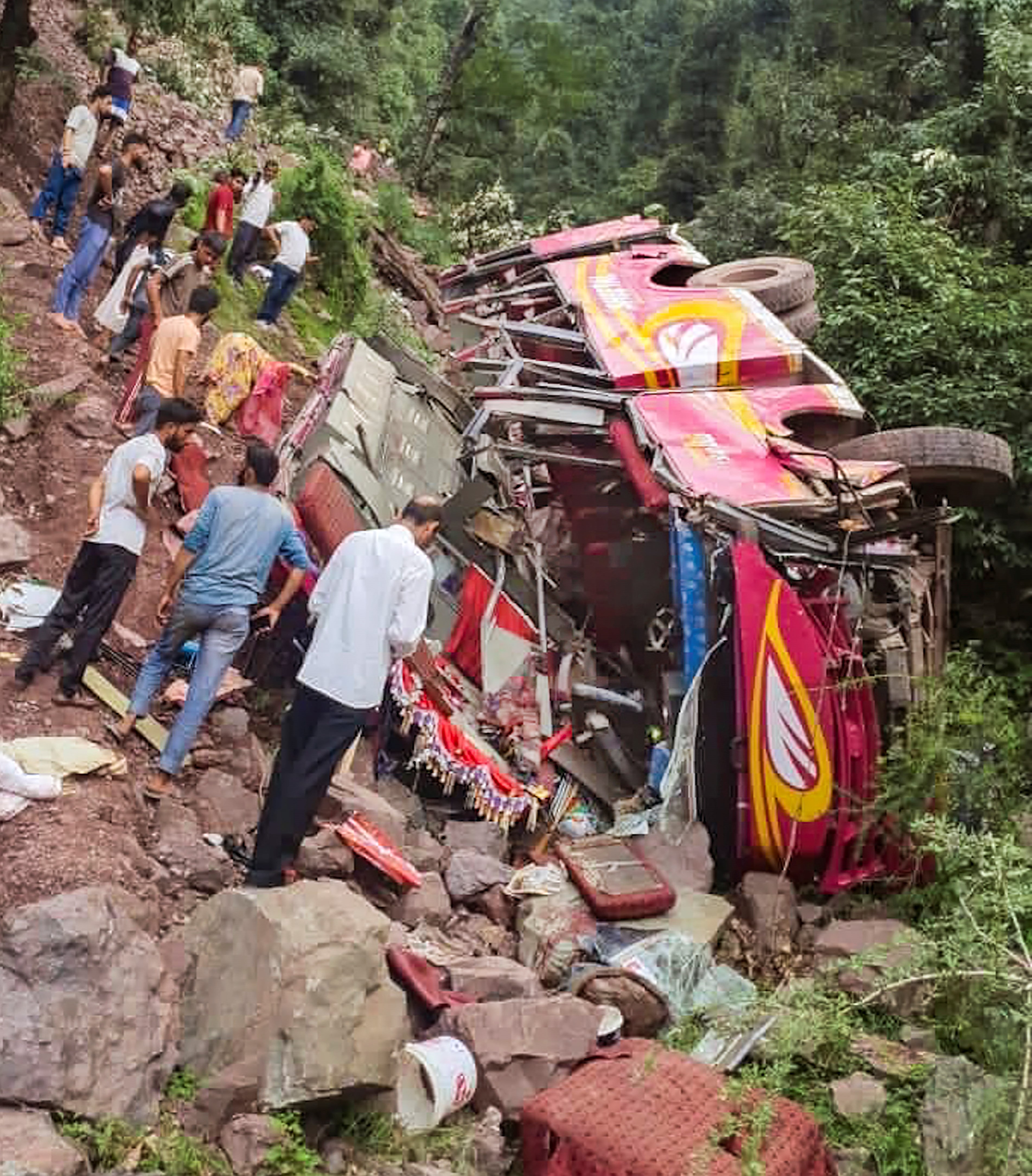 Two of marriage party killed, 37 injured as bus falls into gorge in Jammu and Kashmir's Udhampur