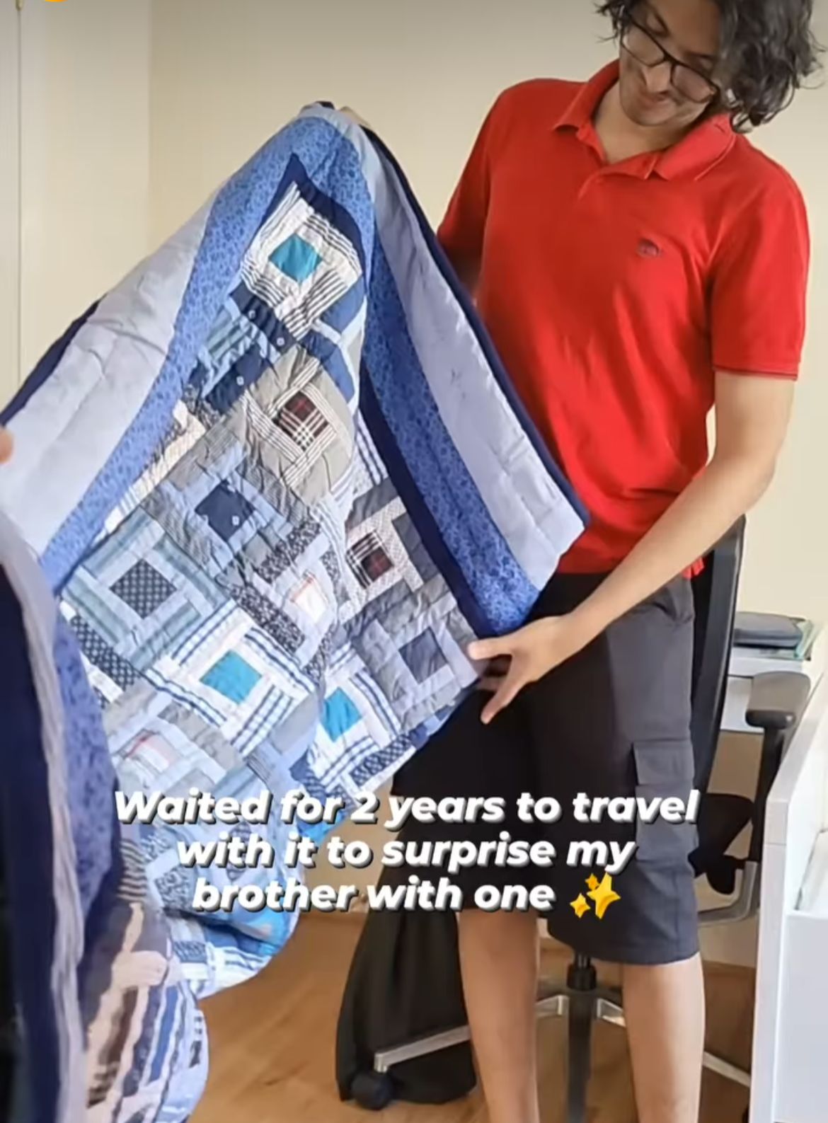 Woman turns late father’s shirts into a blanket; viral video will get you sobbing