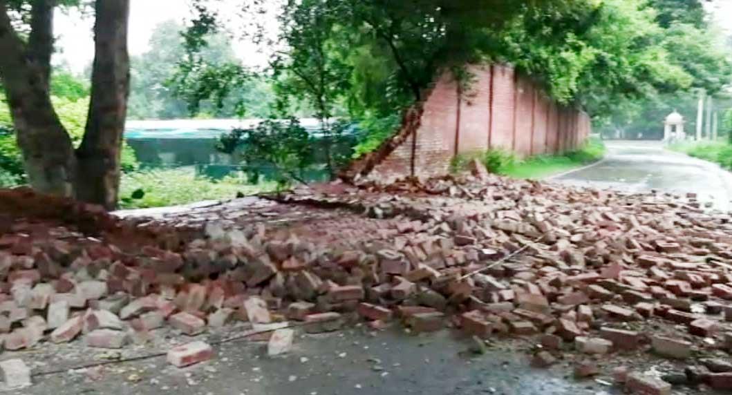 Wall of Capt Amarinder Singh's residence in Patiala collapses