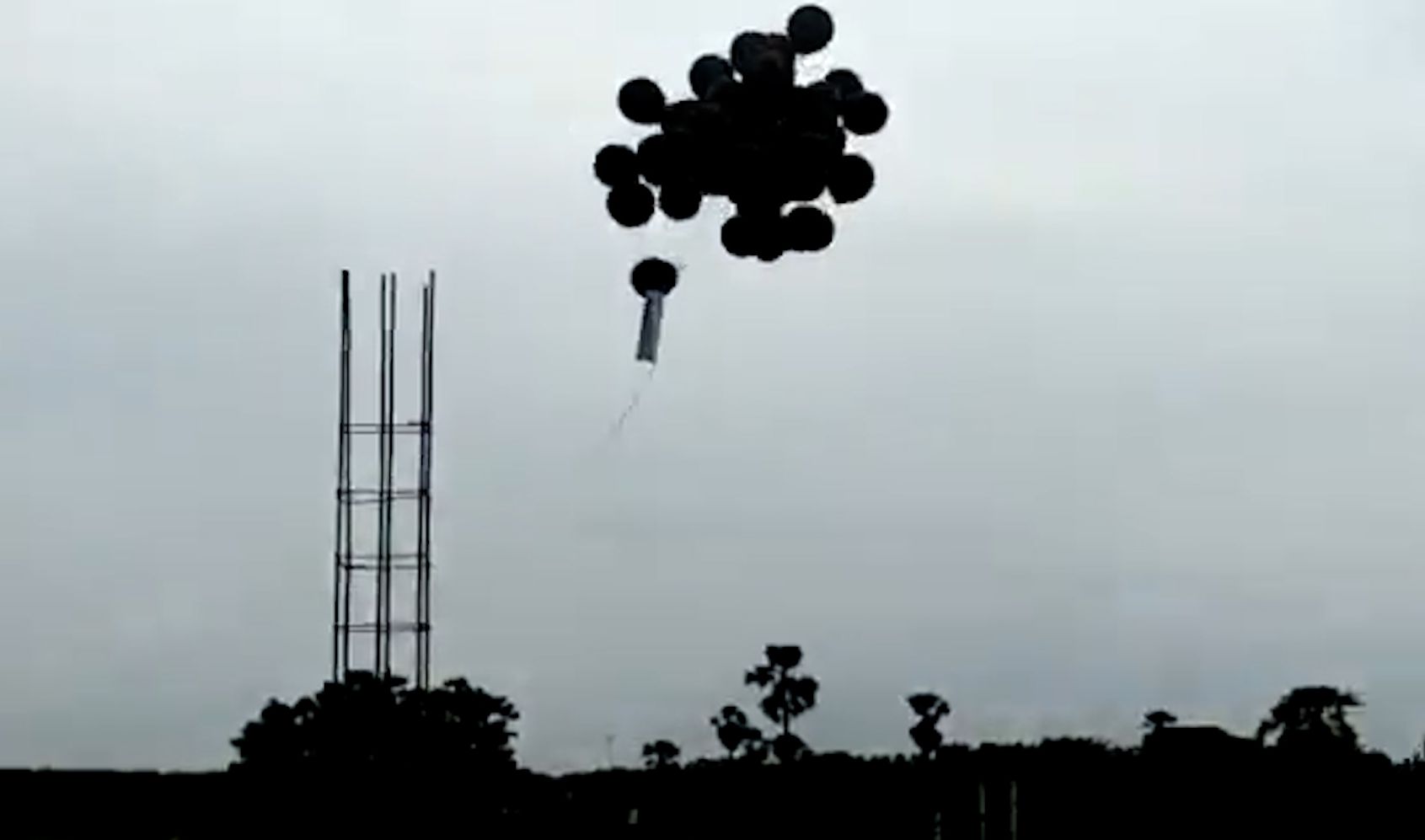 Black balloons in PM Narendra Modi's flight path
