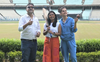 Mithali Raj, Taapsee Pannu and Srijit Mukherji promote Shabaash Mithu at Eden Gardens in Kolkata