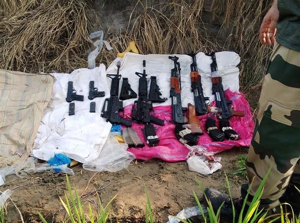 3 AK-47, 2 sub-machine guns among cache of weapons recovered from farm along Indo-Pak border in Punjab’s Ferozepur