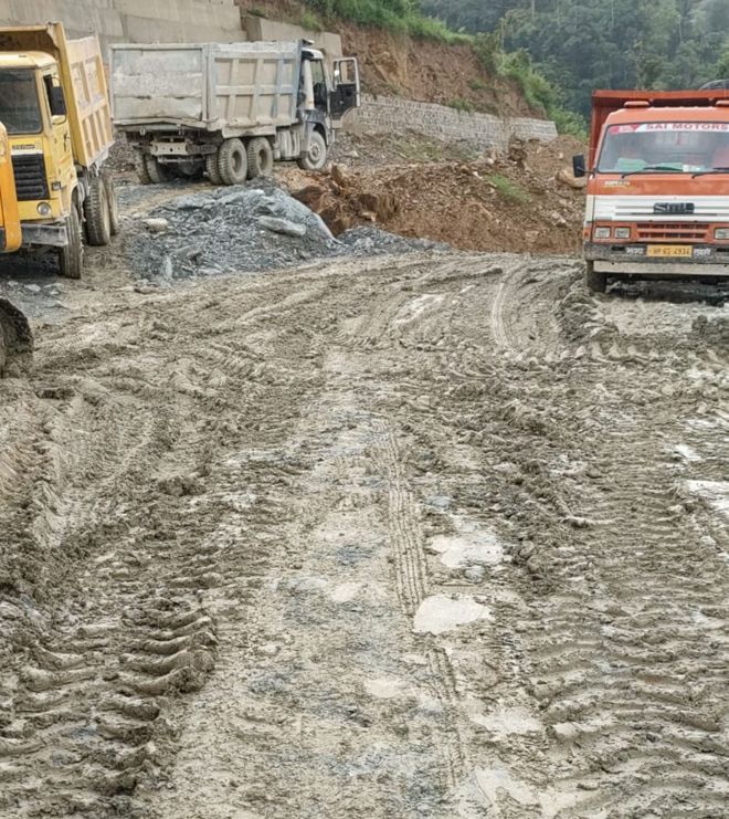 Mandi-Gaggal road dotted with potholes