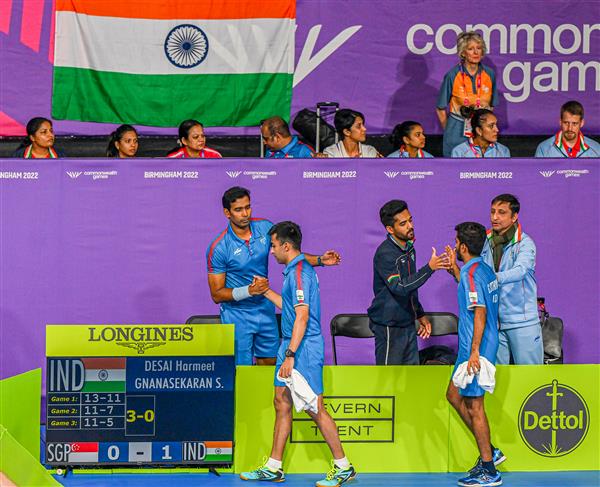 CWG: India retain men's table tennis team gold with 3-1 win over Singapore