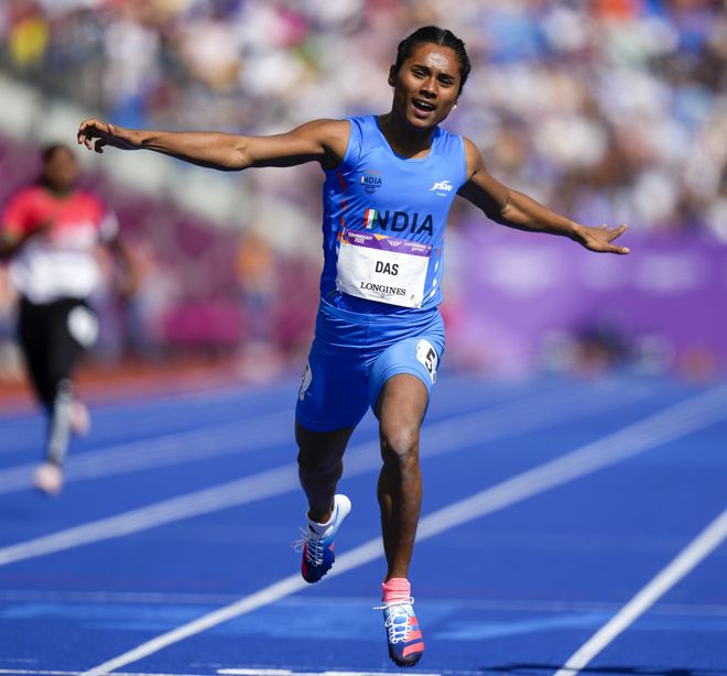 Indian sprinter Hima Das in semis