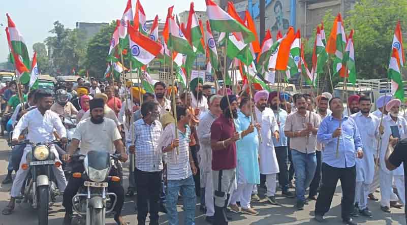 Cong holds march in Rajpura to mark 75 years of freedom