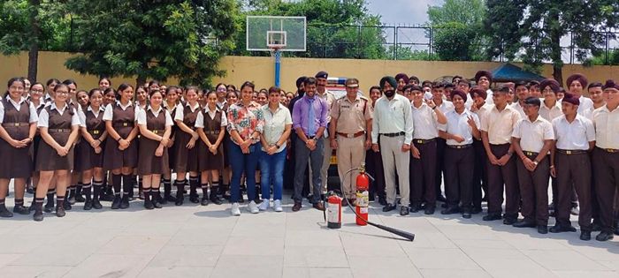 Fire-safety drill at Mount Carmel School, Chandigarh