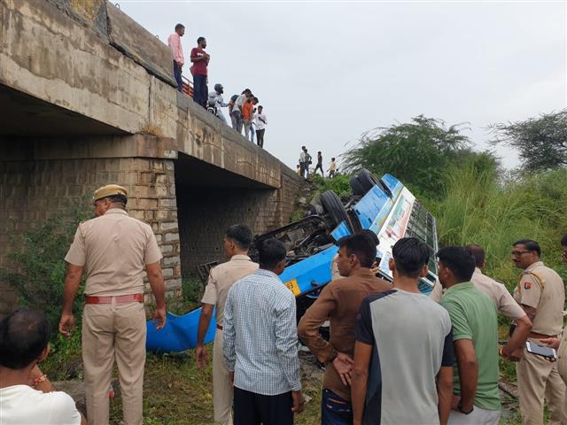 2 killed, 38 hurt as Haryana Roadways bus falls off culvert in Rajasthan