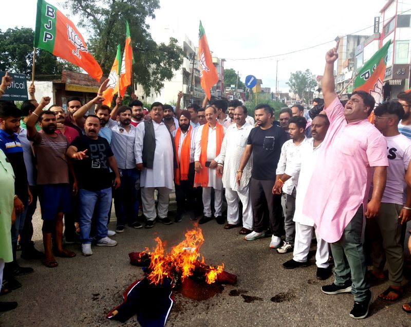 Una BJP protests Baba Farid University VC's 'insult' by Punjab Health Minister