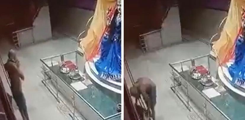 ‘Man of culture’: Thief bows to goddess idol before pilfering donation box, see viral video