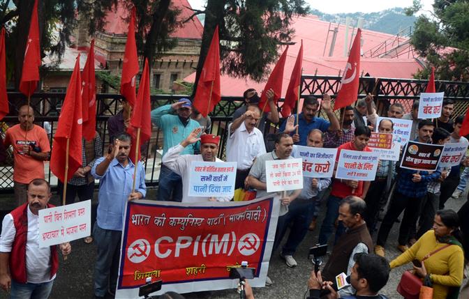 CPM holds protest over Shimla water shortage