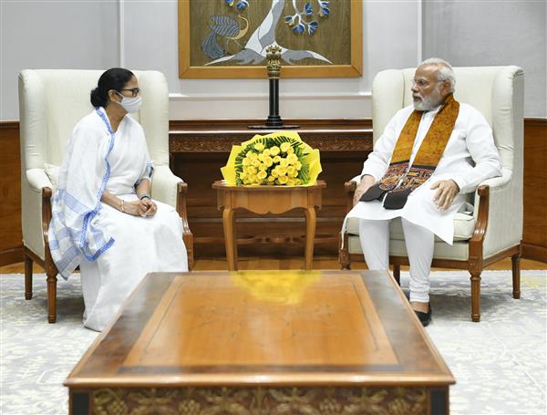 West Bengal CM Mamata Banerjee meets PM Modi, seeks release of outstanding funds