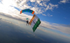 Indian national flag adorns skies of Moscow, skydiver unfurls tricolour from parachute thousands of feet above ground