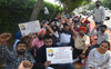 Revenue staff protest outside DC office at Fatehgarh Sahib