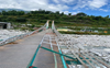 Cable bridge on Neugal river damaged