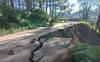 Dharampur-Kasauli road caves in due to heavy rain