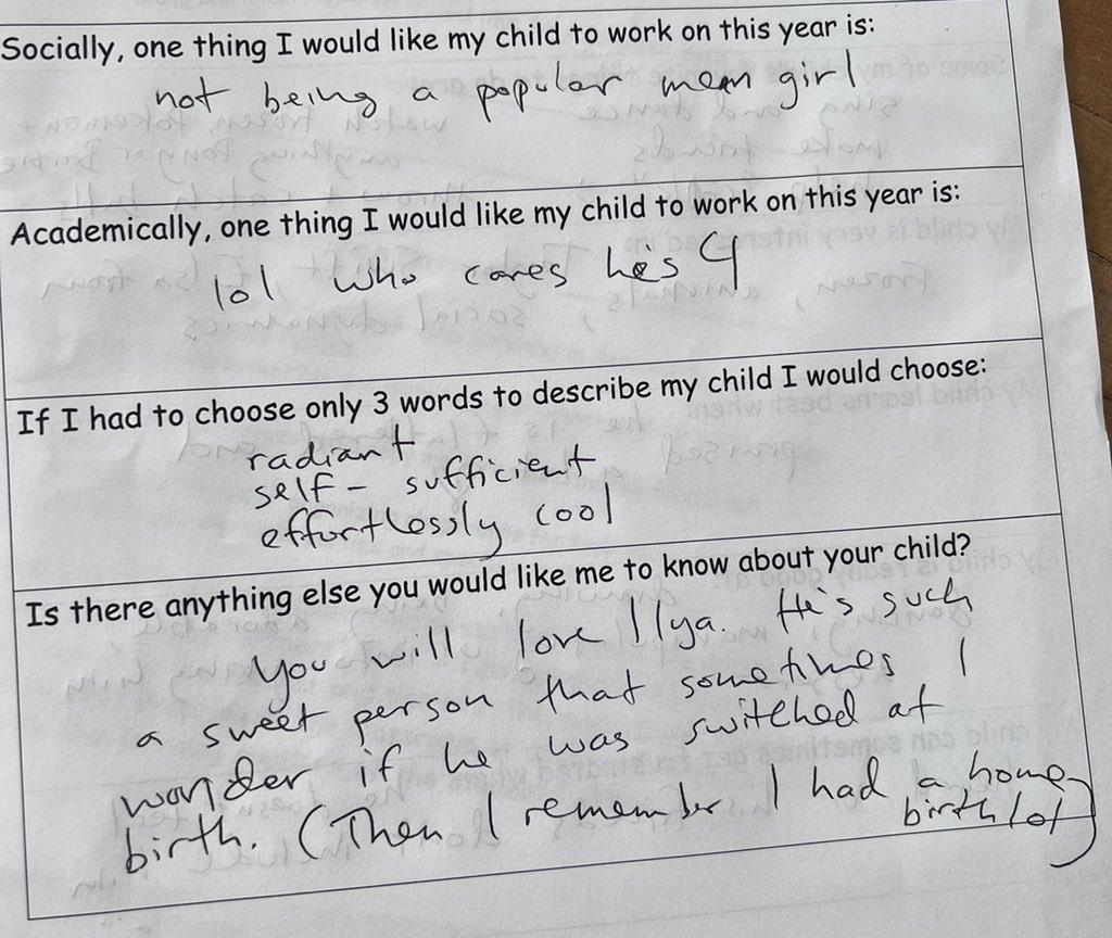 Woman’s honest and savage replies in her 4-year-old son’s school form leave twitterati cracked up