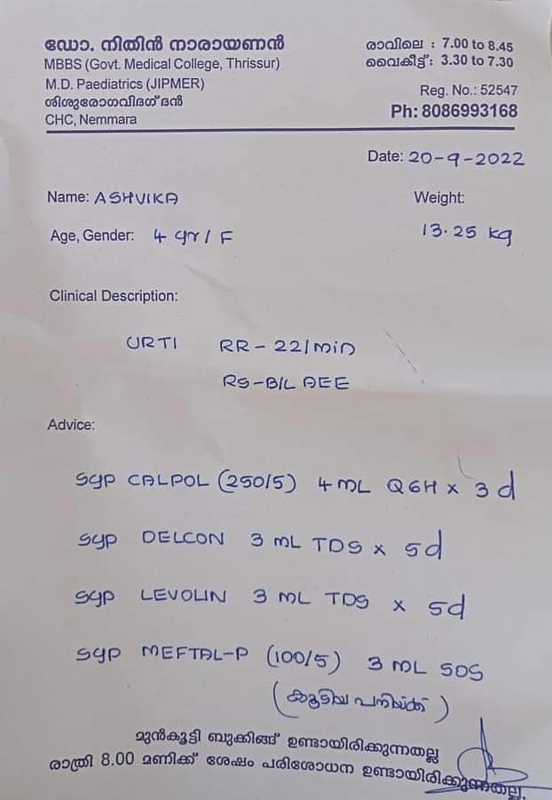 Kerala doctor’s far-out prescription in neat handwriting goes viral, see picture