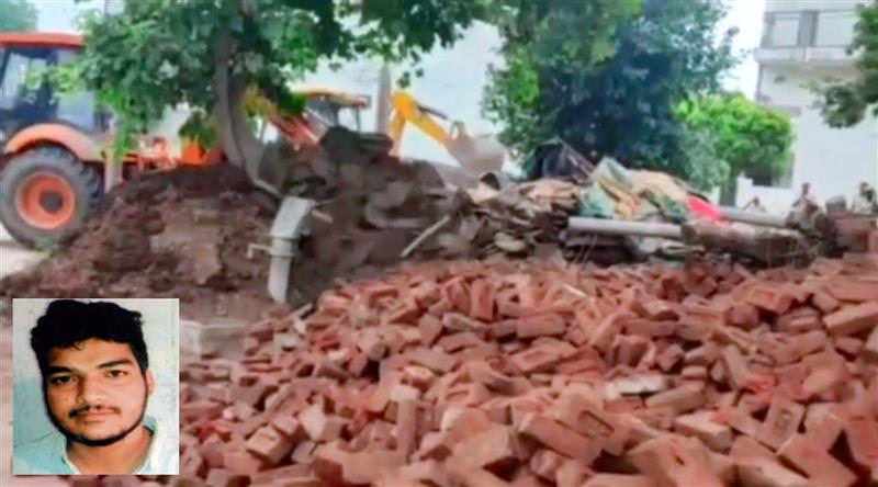 Built on panchayat land, Haryana Police demolish gangster Neeraj Faridpuriya's house