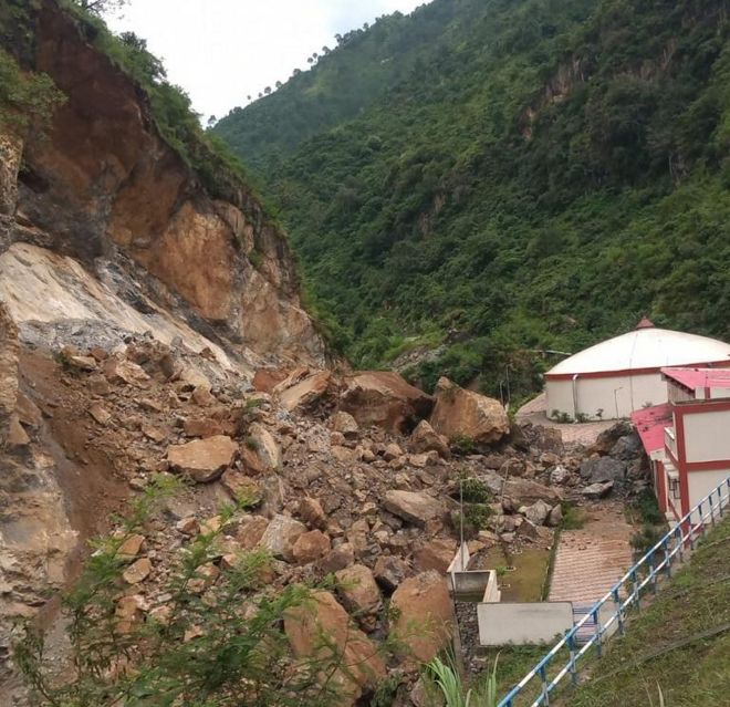 Landslide damages water pump in Shimla