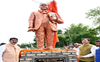 MP unveils Ambedkar’s statue near Nurpur, lays stone of library